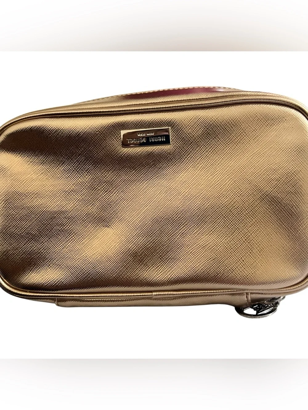 Rare Vintage Henri Bendel New York Metallic Gold Travel‎ Jewelry Organizer Case